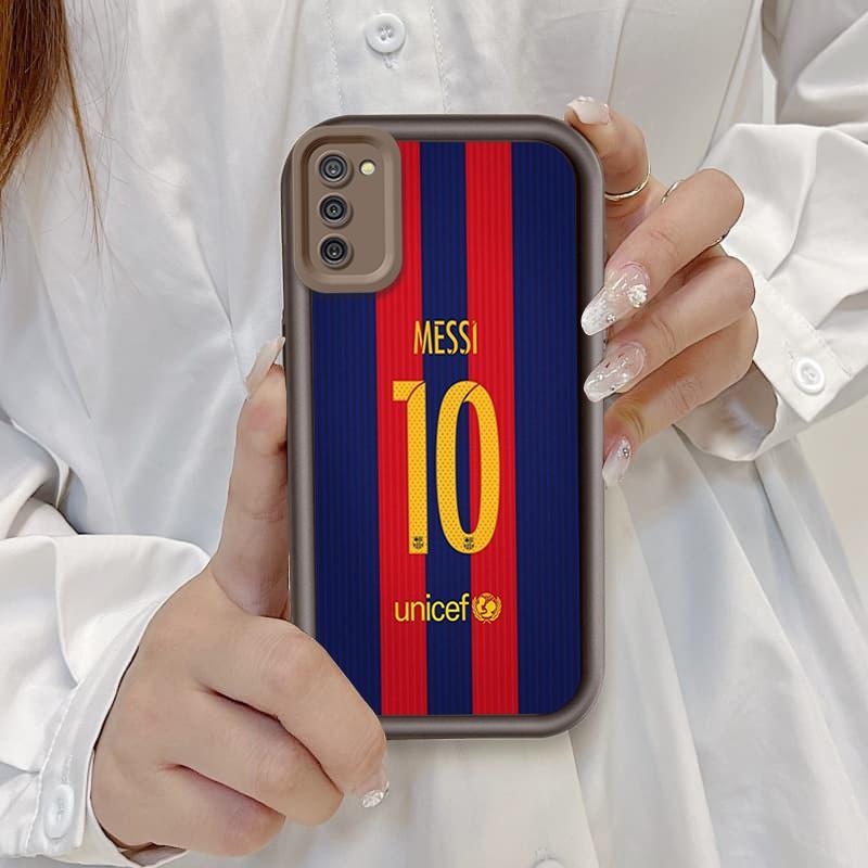 Ốp Cho Samsung A02S A03S Phim Hoạt Hình Silicon Mềm Đáng Yêu Ốp lưng TPU Số 10 Bóng Đá World Cup Messi Angel Eye Ốp Lưng Chống Sốc
