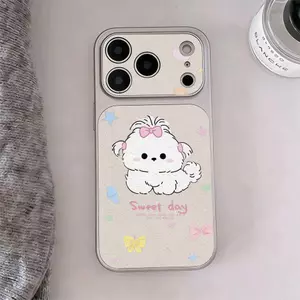 Bow White Dog Butterfly cho trường hợp iPhone 17promax 161514plus 1312pro