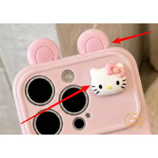 Ốp lưng tương thích cho iPhone 17 15 16 11 14 13 12 Pro Max X XR XS Max 7 8 16 Plus Air SE Phim hoạt hình sáng tạo Kitty Cat Cat Ear Kitty Cat Plus Bubble Heart Case