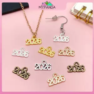 MYPANDA 50 Chiếc Vintage Hợp Kim 9 * 14mm Số Quyến Rũ 2026 Năm Mặt Dây DIY Bông Tai Vòng Tay Nelace Trang Sức Làm Phụ Kiện Thủ Công.
