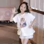 Bé Gái Hoạt Hình Ba Chiều Gạc Tay Ngắn Giữa Lớn Trẻ Em Mùa Hè Thoáng Khí Top 110-160 Kích Thước VIRZ