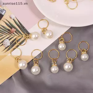 SRVN 10 Chiếc Ngọc Trai Đan Stitch Markers Quyến Rũ Mặt Dây Chuyền Cho Quà Tặng Handmade Dụng Cụ Đan DIY Phát Hiện.