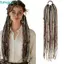 FUHUIOT Handmade Bím Bẩn, Dây Tóc 24Inch Phong Cách Bohemian Bện Tóc Giả Đuôi Ngựa Tóc Giả, Viking Tóc Đuôi Ngựa Nối Dài Móc Đấm Bốc Tự Nhiên Băng Đô Kim Cho Nữ