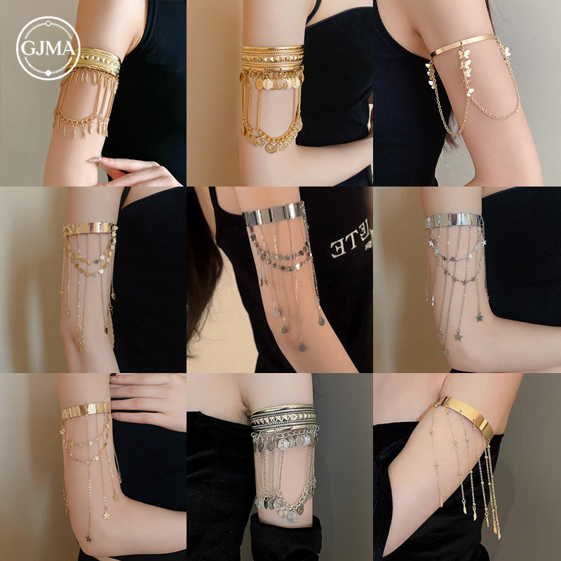Vòng Đeo Bắp Tay Tua Rua Kim Loại Mùa Hè Boho Thiết Kế Sáng Tạo Phụ Kiện Nữ