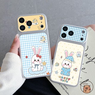 Dành Cho Xiaomi 17T Pro Poco X8 X7 X6 Neo X4 X3 GT NFC M8 M7 M6 Plus M5S M4 M3 M2 Pro Max Ốp Điện Thoại Nhìn Lớn Cửa Sổ Da PU Thỏ Dễ Thương Ngôi Sao Kẻ Sọc Mặt Trăng Vỏ Hoạt Hình