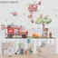 {AKIN} Wall Stiers Fire Fighting Tru Thiết kế động vật hoạt hình PVC có thể tháo rời cho trẻ em Bức tranh tường trang trí phòng mẫu giáo {a}