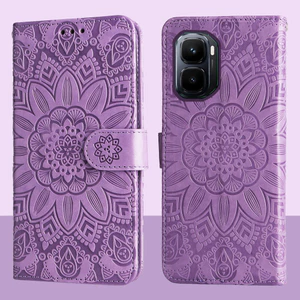 Ví da từ tính Flip Case cho Infinix GT 50 Pro 5G X6961 Vỏ điện thoại hoa hướng dương dập nổi