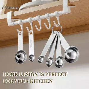 GCDHome 1 / 4 Thìa Đo Bằng Thép Không Gỉ Có Thước Đo Cân Đo Trứng Thìa Nhà Bếp Cà Phê Nướng Dụng Cụ Đo HOT