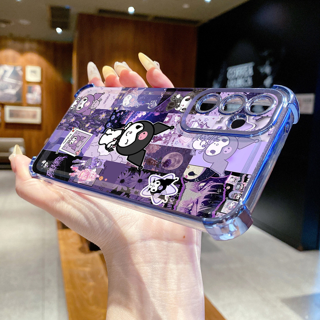 Tương thích với Samsung Galaxy A17 A07 A15 A05 A35 A55 A14 A34 A56 A36 A06 A16 Heart Melody Kuromi Vỏ mạ trong suốt Vỏ chống rơi