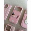 Ốp điện thoại thêu hình chú thỏ màu hồng dễ thương Apple 17 / 16 / 15 / 14 / 13