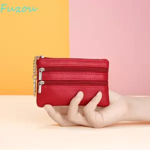 FUJIOU Nữ Ví Đựng Tiền Xu Dễ Thương Mini Dây Kéo Đa Năng Nhiều Lớp Cho Bé Gái Đựng Thẻ