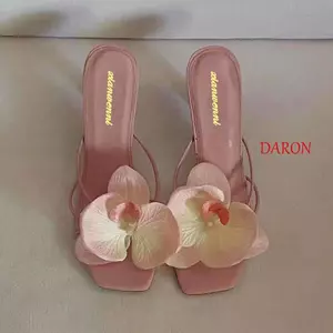 Dép cao gót DARON, Dép xỏ ngón hoa đi chơi mùa hè, Dép nữ đi biển thanh lịch thông thường dành cho nữ