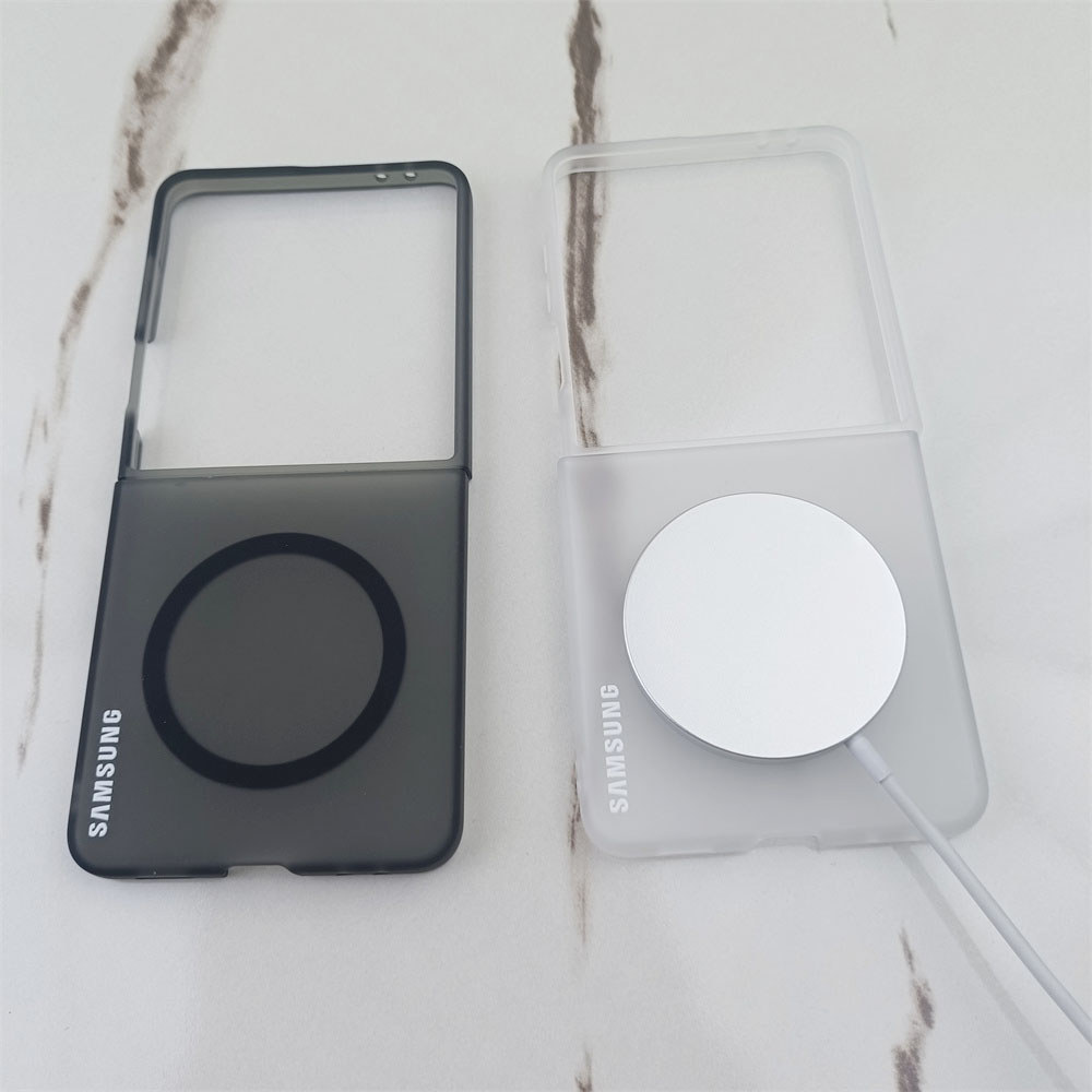 Trong Suốt Cho Ice Mist Ốp lưng Samsung Galaxy ZFlip 7 Z Flip 7 6 5 4 Cứng Mờ Từ Tính Chống Sốc Ốp Lưng