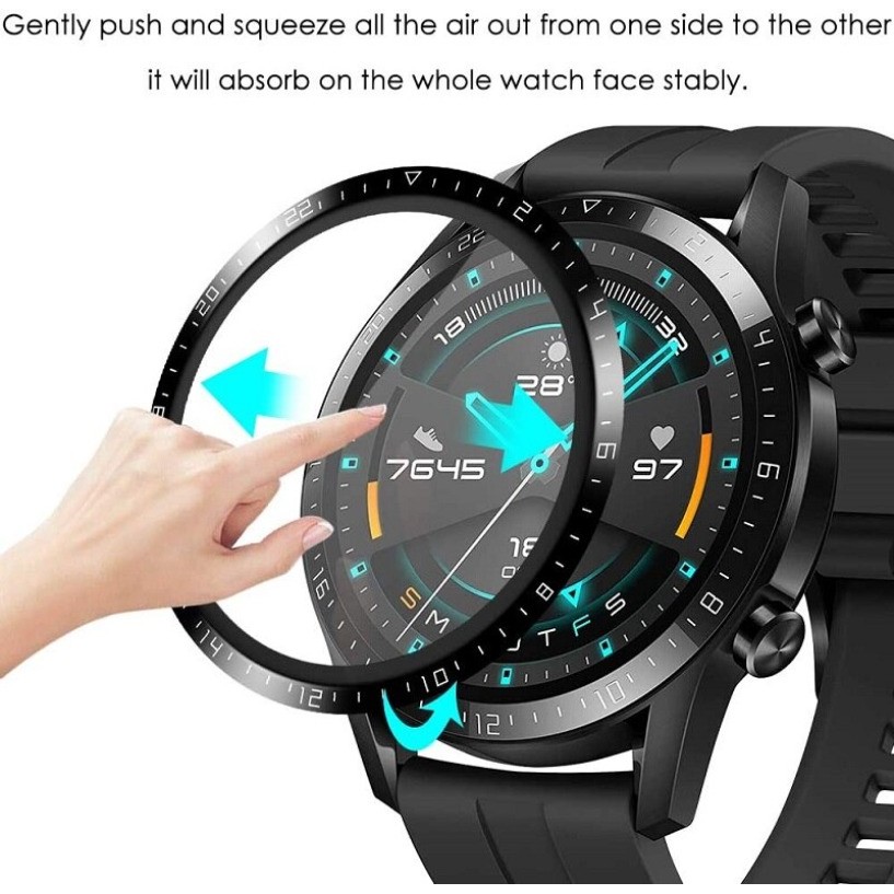 Full Cover HD Trong Suốt Mềm Hydrogel Cho Huawei Watch GT6 46mm 41mm Sợi Carbon Mặt Sau Phim Dành Cho Đồng Hồ Thông Minh Huawei GT 6 46mm 41mm Cong Cạnh Đen Kính Bảo Vệ Màn Hình