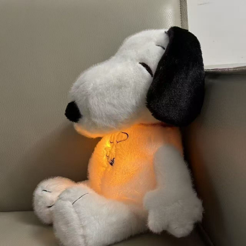 【SKISOPGO】Snoopy Thở Ánh Sáng Phát Sáng Lông Bông Đồ Chơi,Gấu Bông Cún Mềm Mại Dễ Thương,Đồ Chơi Ôm Ngủ Quà Tặng Cho Bé