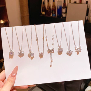 Vòng cổ thép titan cao cấp thời trang sang trọng Bộ sưu tập vòng cổ zircon vi mô tinh tế