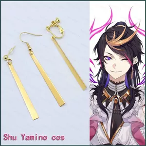 SQ Virtual YouTuber Nijisanji Shu Yamino cosplay bông tai kẹp tai đồ trang trí đinh tán tai