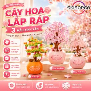 【SKISOPGO】Cây cảnh khối xây dựng, hoa lắp ráp,Trang Trí Bàn Học Dễ Thương,Trang Trí Quà Tặng Sinh Nhật