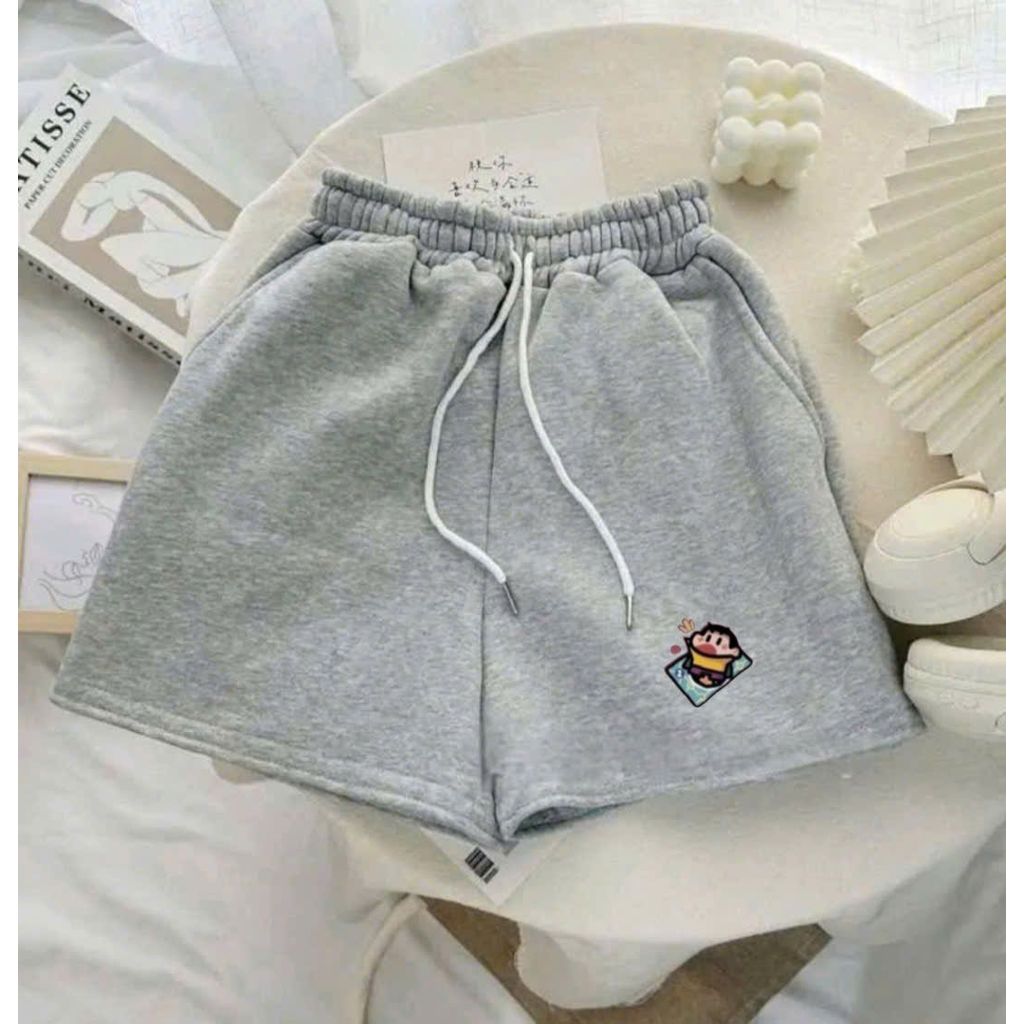 Quần short , quần đùi nữ chất cotton tầu màu Xám mặc mát mẻ mùa hè -thoitrang