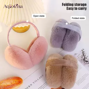 AqToCna Thời Trang Mùa Đông Ấm Áp Bịt Tai Lông Tơ Cho Nữ Mềm Mại Sang Trọng Bịt Tai Bé Gái Bé Trai Thời Tiết Lạnh Làm Ấm Tai Có Thể Gập Lại Earflaps AqToCna