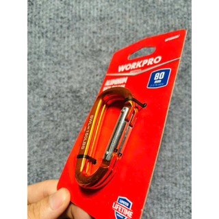 Bộ 2 cái móc khóa hình chữ D thân nhôm, có lò xo WORKPRO WP389006 - WP389007