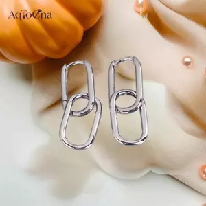 AqToCna Cá Tính Hình Học Bông Tai Hình Học Thiết Kế Thoáng Mát Phong Cách Kim Loại Kẹp Tai Đơn Giản Và Đa Năng Bông Tai AqToCna