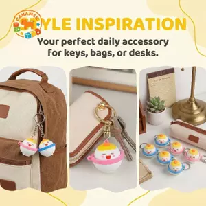 CANAMEK Trứng Lòng Đỏ Cơm Clier Móc Khóa Cứu Trợ Mặt Dây Chuyền Đồ Chơi Hoạt Hình Cho Học Sinh Trang Trí Túi Quà Tặng Sáng Tạo CSF