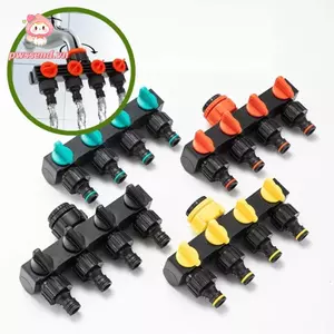 Bộ chia vòi tưới vườn PWSEND, Bộ chia đầu nối ống độc lập 4 chiều, Phụ kiện tưới tiêu có đầu nối vòi van Phụ kiện tưới vườn