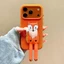 Fox Cat Silicone Bracket Tech Fabric Leather Phone Case cho iPhone 17 Pro Max 16 15 Pro Vỏ bảo vệ chống sốc