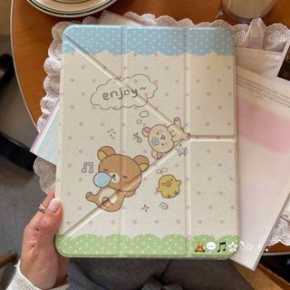 Polka Dot Star Rilakkuma ipadpro37cm MINI7 Máy tính bảng 7 / 8 / 9 Thế hệ A16 Vỏ bảo vệ air6 Vỏ bảo vệ 26.3.22