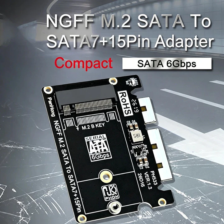 NGFF M.2 SATA sang SATA 3.0 Thẻ chuyển đổi 6G B Key SSD Chuyển đổi M.2 SATA SSD thành ổ SATA 2.5 "tiêu chuẩn cho máy tính để bàn Laptop