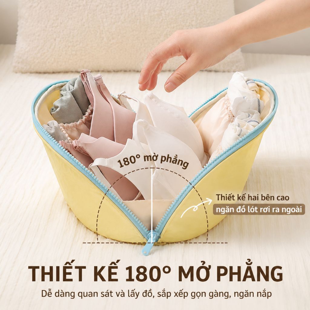 Túi Đựng Đồ Lót Du Lịch HomeMate 3in1 Chống Thấm, Túi Đựng Nội Y Tất Đồ Cá Nhân Gọn Nhẹ Tiện Lợi