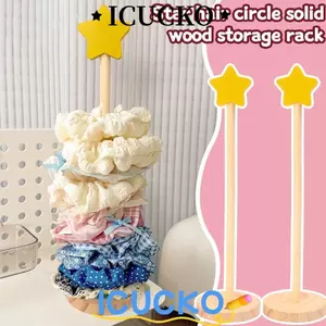 Giá đỡ vòng tóc ICUCKO, Giá lưu trữ dây đầu Dopamine ngôi sao, Giá đỡ sắp xếp trang sức bằng gỗ