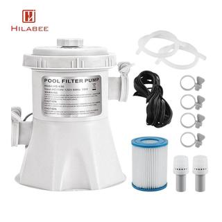 Máy bơm lọc bể bơi HILABEE Tốc độ dòng chảy 300 gallon, Nước cải tiến Cao cấp Dễ dàng làm sạch Phụ kiện lắp đặt dễ dàng Máy bơm điện