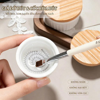 Miss Gooey Nail art gốm xoắn ốc lưới ba trong một giá đỡ bút, cốc rửa bút có nắp, dụng cụ làm sạch và trị liệu bằng bút đa chức năng