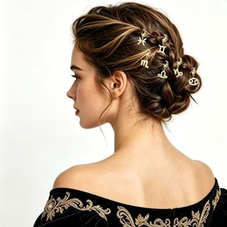 SKYRIM Thép Không Gỉ 12 Cung Hoàng Đạo Dấu Hiệu Mini Quyến Rũ Với Tôm Hùm Khóa Màu Vàng DIY Mặt Dây Chuyền Cho Bện Phụ Kiện Tóc Người Phụ Nữ Trang Sức