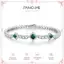 FANCIME "Vuông Lấp Lánh" May Birthstone Ngọc Lục Bảo Bạc Vòng Tay Tennis