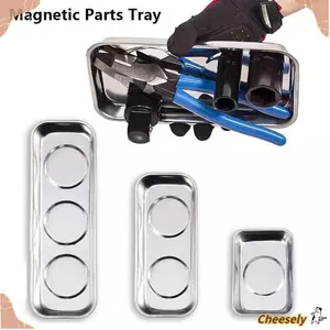 GIÁ RẺ 1 Cái Khay Linh Kiện Từ Tính, Dụng Cụ Tổ Chức Dụng Cụ Đa Năng Nam Châm, Bạc Tròn Vuông Bộ Phận Thép Không Gỉ Bát Để Bảo Quản Vít Tự Động Hút Miếng Lót Dụng Cụ