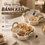 Khay Đựng Bánh Kẹo Có Nắp Đậy Chia Ngăn, Hộp Đựng Mứt Tết Hình Hoa Sang Trọng, Khay Đựng Hạt Trái Cây Decor Phòng Khách