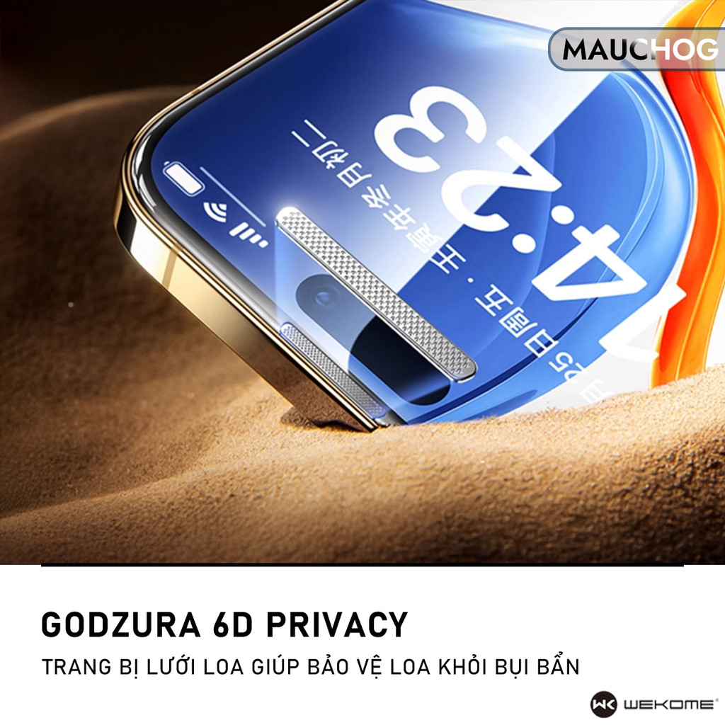 Kính Cường Lực Chống Nhìn Trộm Godzura 6D Kèm Khung Dán Cho Điện Thoại iPhone 17 Pro Max 16 15 14