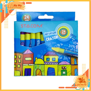 Bút Sáp 12/16/24 Màu Stacom Wax Crayon Cho Bé Tập Tô – Màu Đẹp, An Toàn, Dễ Tô