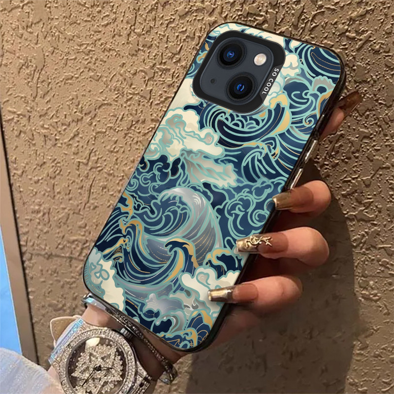 Ốp Điện Thoại Sóng Đại Dương Ukiyo-e Cho IPhone 6 6S SE 2020 7 8 X XS Max XR 11 12 13 14 Plus 15 16 17 Pro Max 17 AIR IMD