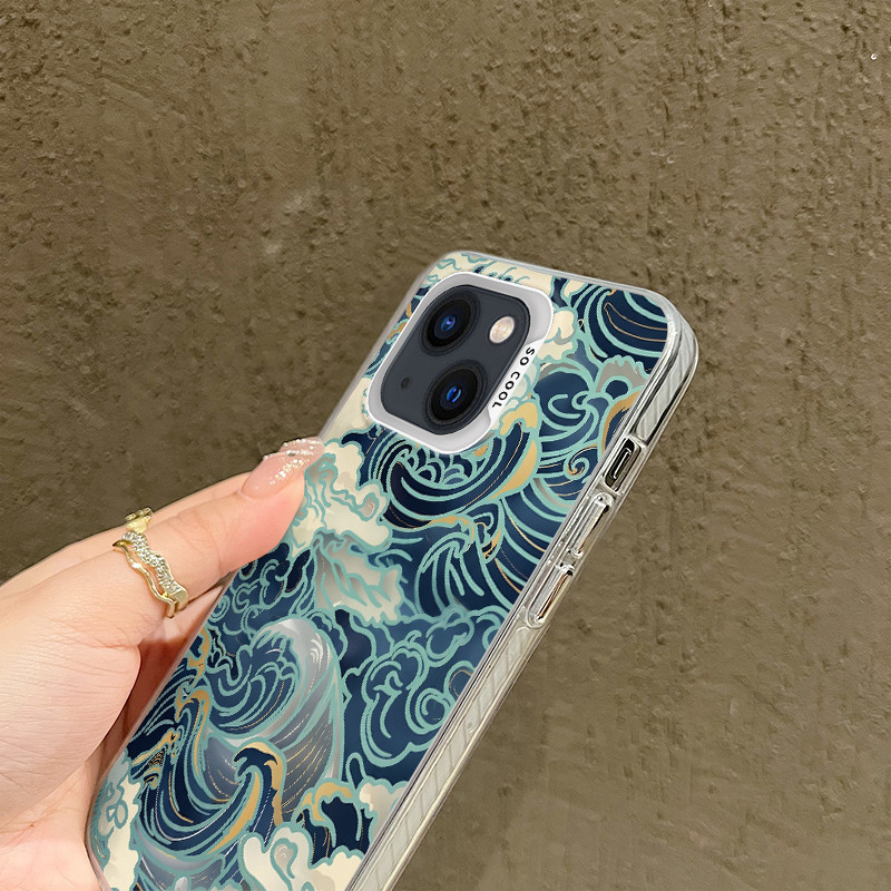 Ốp Điện Thoại Sóng Đại Dương Ukiyo-e Cho IPhone 6 6S SE 2020 7 8 X XS Max XR 11 12 13 14 Plus 15 16 17 Pro Max 17 AIR IMD