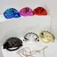 Túi Mini PYCOU, Túi Acrylic Bóng Màu Trơn, Dây Xích Ngọc Trai Kích Thước Nhỏ Hình Quạt Cao Cấp Tiệc Túi Vàng