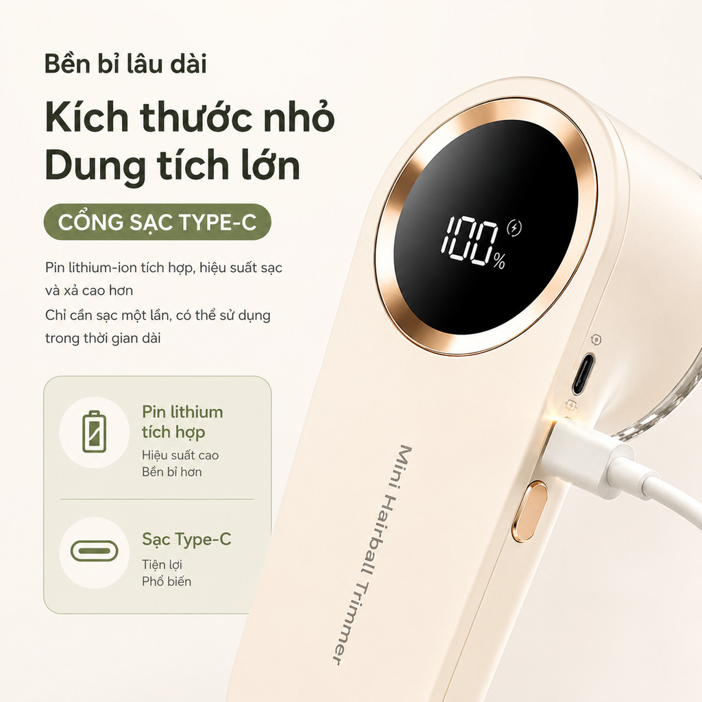 Máy Cắt Lông Xù Quần Áo 6 Lưỡi Dao Nâng Cấp, Máy Cạo Xù Vải Sạc Điện, Màn Hình LED Thông Minh, Loại Bỏ Xơ Vải Hiệu Quả