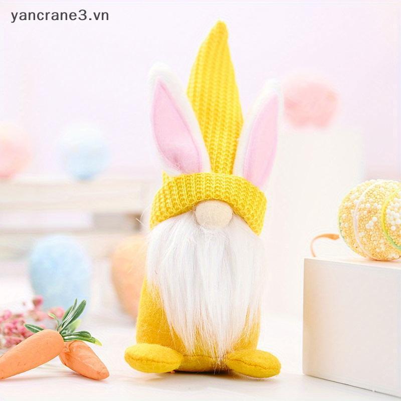 {YAN} Búp bê thỏ Gnome vô danh Phục sinh Trang trí lễ Phục sinh vui vẻ cho đồ dùng dự tiệc tại nhà 2026 Đồ trang trí thỏ treo lò xo Quà tặng trẻ em {ya}