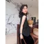 Thiết kế không tay xếp li Cảm giác màu trơn Cao cấp Top 2026 Phong cách thời trang thông thường mùa hè