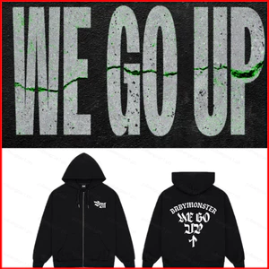 YB1 BABYMONSTER mini album thứ hai WEGOUP cửa hàng bật lên dây kéo Áo khoác Hoodie áo khoác Unisex Top BY1
