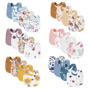 Bộ 4 Yếm Sơ Sinh 100% Cotton Khăn Nước Bọt Cho Bé Gái Bé Trai Trẻ Sơ Sinh Phụ Kiện Tập Đi Tạp Dề Trẻ Em Yếm Vải
