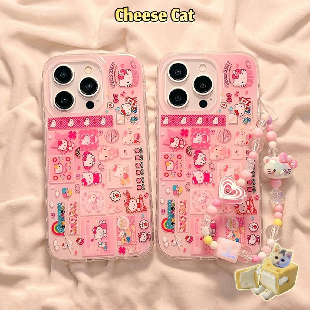 Ốp điện thoại hình Kitty màu hồng dễ thương cho iPhone 14 11 12 13 15 16E 17 Pro Max XR Xs Max 7 Plus 8 Plus 6 SE